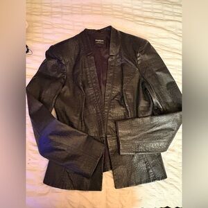 Bebe Black Leather Textured Jacket